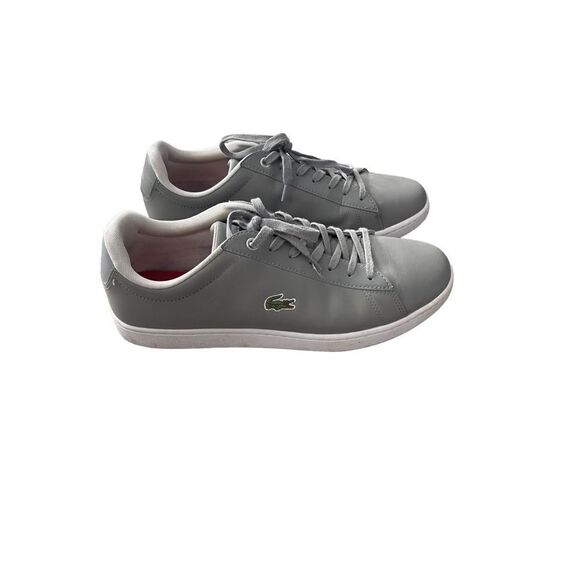 Lacoste Men's Gray Hydez Leather Padded Collar Sneakers Size 10 - Picture 6 of 16